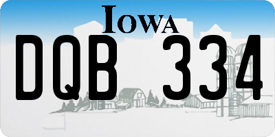 IA license plate DQB334