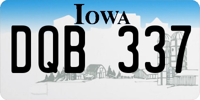 IA license plate DQB337