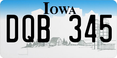 IA license plate DQB345