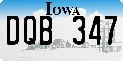 IA license plate DQB347