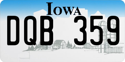IA license plate DQB359