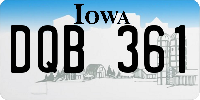 IA license plate DQB361