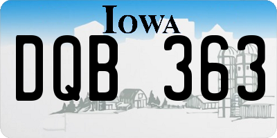 IA license plate DQB363