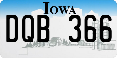IA license plate DQB366