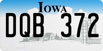 IA license plate DQB372