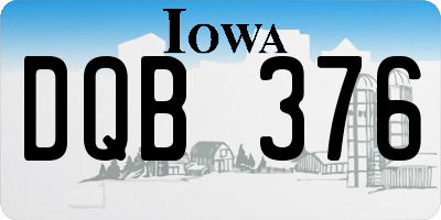 IA license plate DQB376
