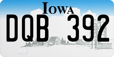 IA license plate DQB392