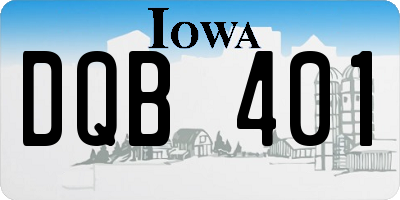 IA license plate DQB401