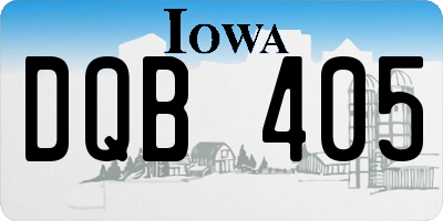 IA license plate DQB405