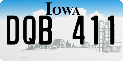 IA license plate DQB411