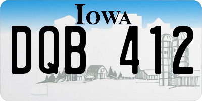 IA license plate DQB412