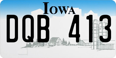 IA license plate DQB413