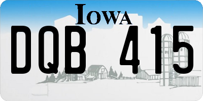 IA license plate DQB415