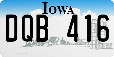 IA license plate DQB416