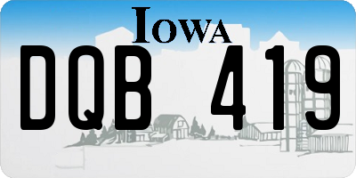 IA license plate DQB419