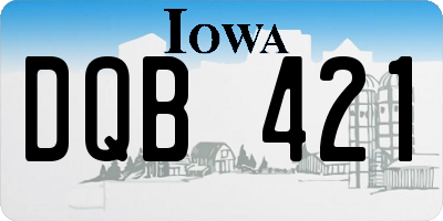 IA license plate DQB421