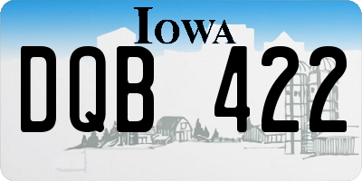 IA license plate DQB422