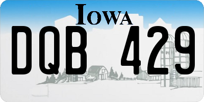 IA license plate DQB429