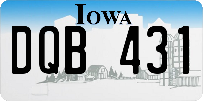 IA license plate DQB431