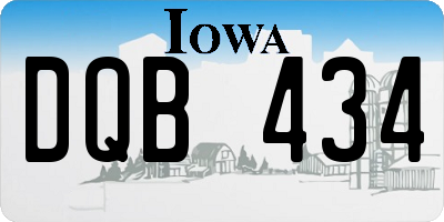 IA license plate DQB434