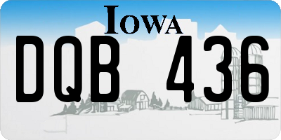 IA license plate DQB436