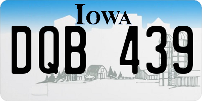 IA license plate DQB439