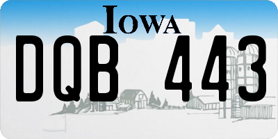 IA license plate DQB443