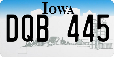 IA license plate DQB445