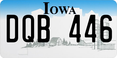 IA license plate DQB446