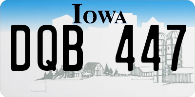 IA license plate DQB447