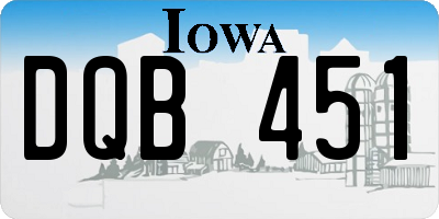 IA license plate DQB451