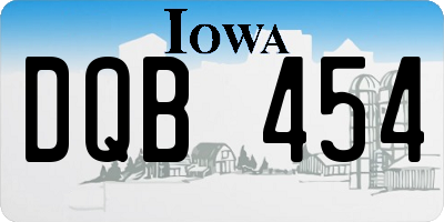 IA license plate DQB454