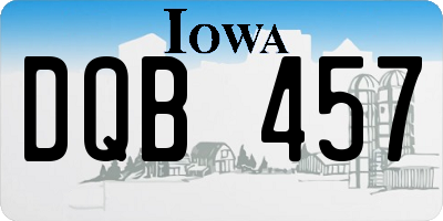IA license plate DQB457