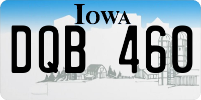 IA license plate DQB460