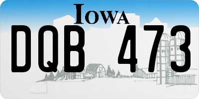 IA license plate DQB473