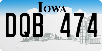 IA license plate DQB474