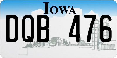 IA license plate DQB476
