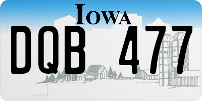 IA license plate DQB477