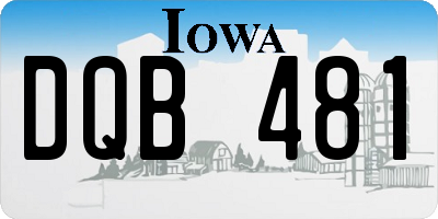 IA license plate DQB481