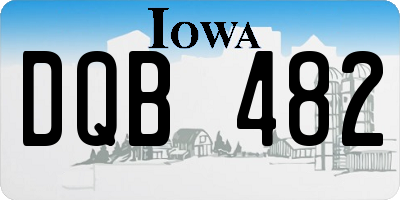 IA license plate DQB482