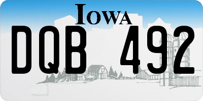 IA license plate DQB492
