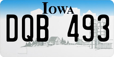 IA license plate DQB493