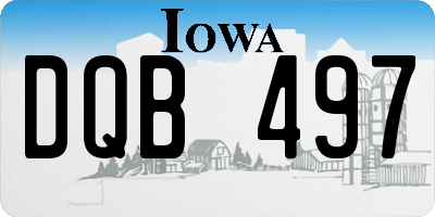 IA license plate DQB497
