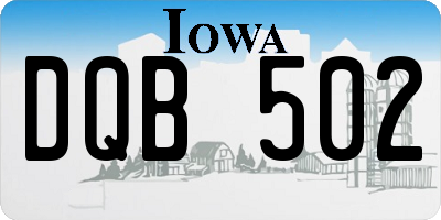 IA license plate DQB502