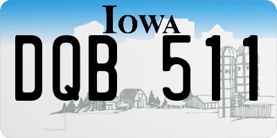 IA license plate DQB511