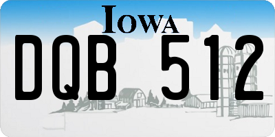 IA license plate DQB512