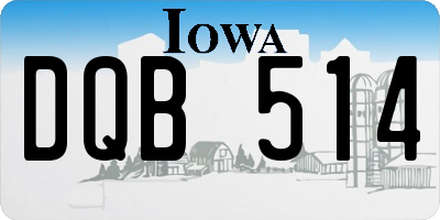 IA license plate DQB514