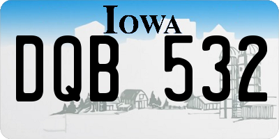 IA license plate DQB532