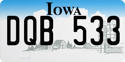 IA license plate DQB533