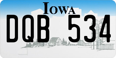IA license plate DQB534